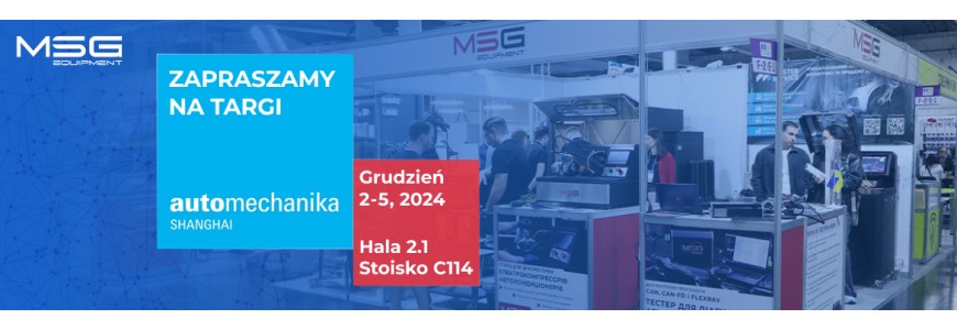 MSG Equipment weźmie udział w targach Automechanika w Szanghaju